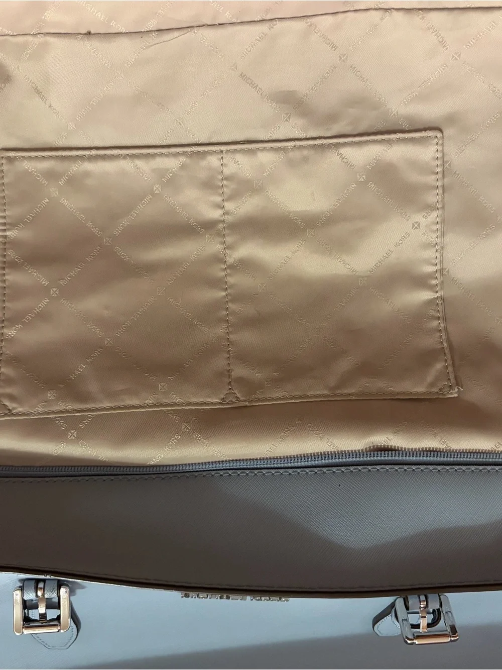 MICHAEL KORS Light Blue Leather Tote Bag
